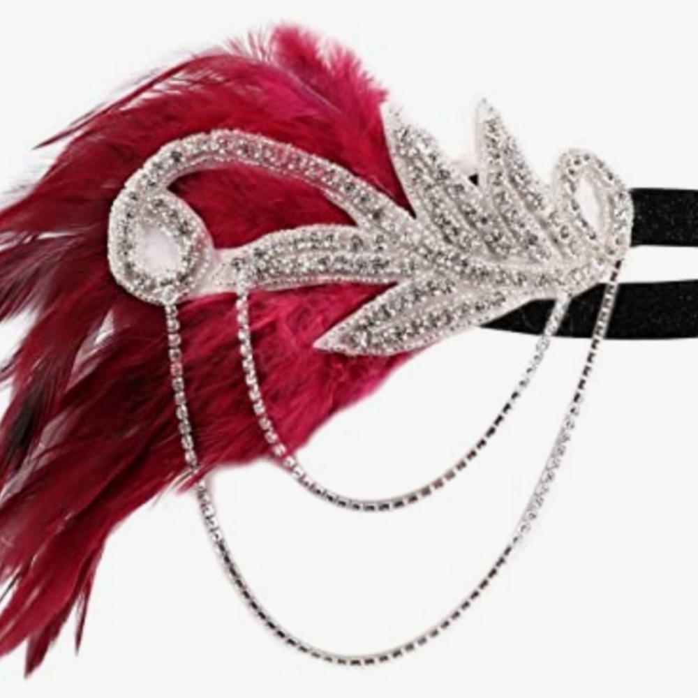 1920s style feathered headband
